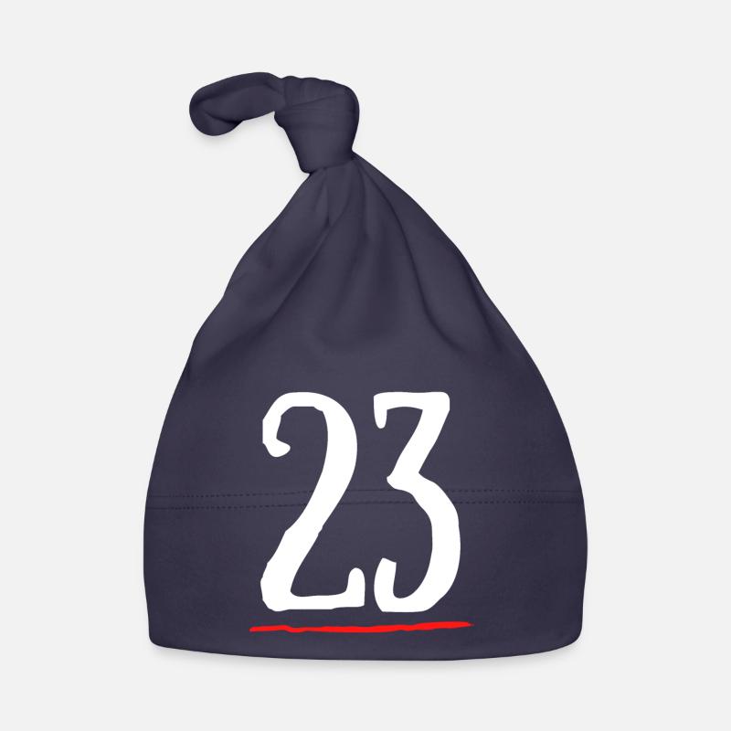 23 underlined red line Organic Baby Cap