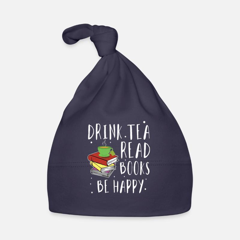 Drink Tea Read Book Reading Bookworm Book Lover Organic Baby Cap
