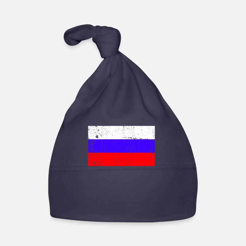 Drapeau de la Russie Vintage Bonnet bio Bébé