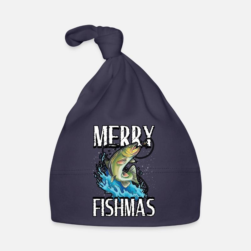 Drôle Merry Fishmas Pêche Pêcheur Pêcheur Bonnet bio Bébé
