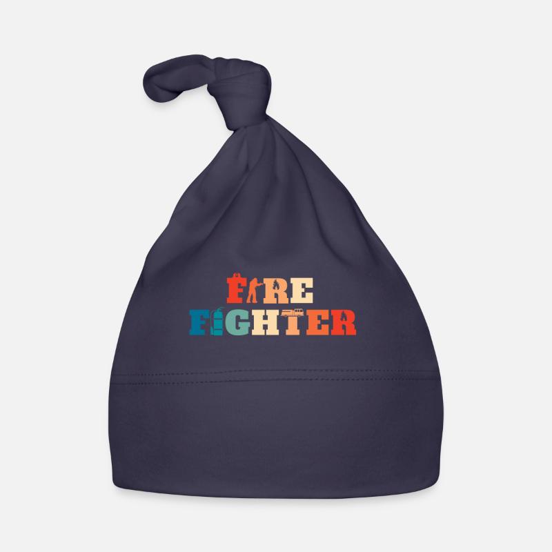 Retro Volunteer Fire Brigade Vintage Firefighter Organic Baby Cap