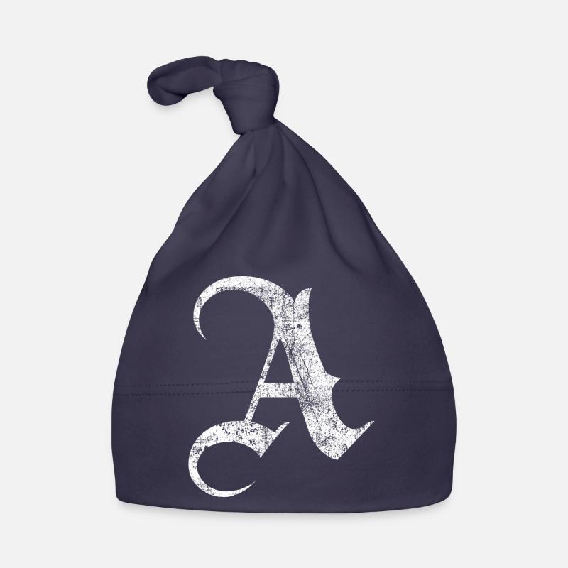 Tshirt alphabet initial A Organic Baby Cap
