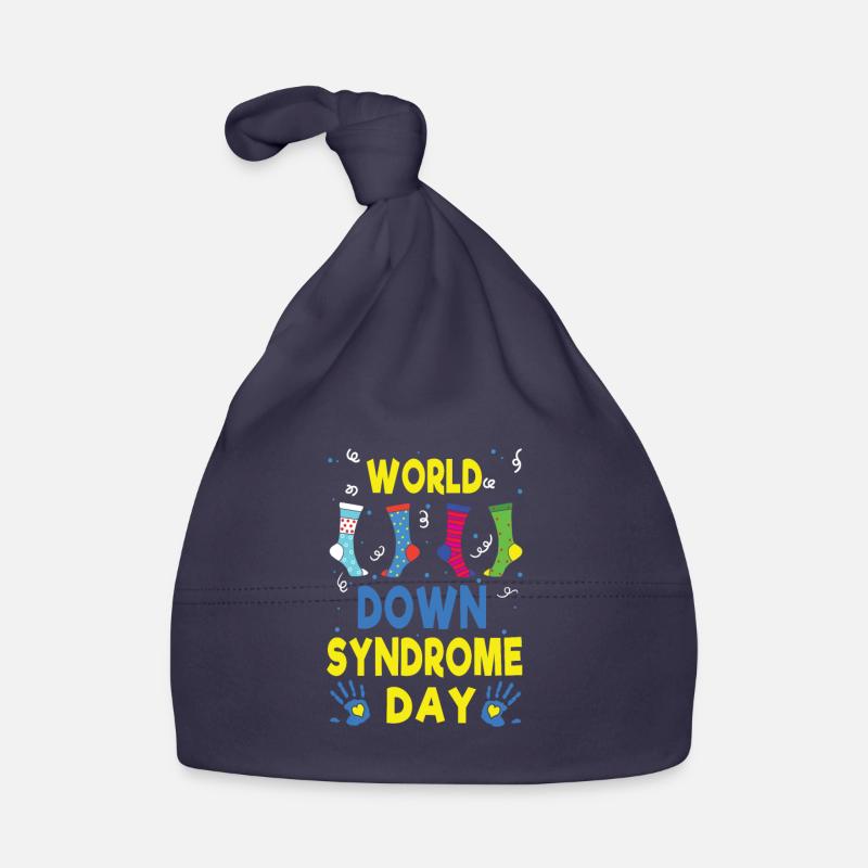 Chaussettes Journée de sensibilisation au syndrome de Down bleu jaune Bonnet bio Bébé