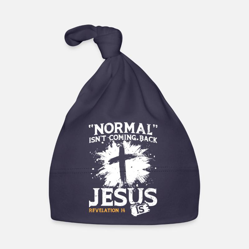 Normal ne revient pas Jésus est - Bonnet bio Bébé - marine