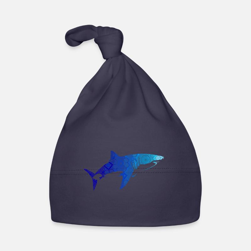 Shark Mandala Geometric Shark Diver Organic Baby Cap