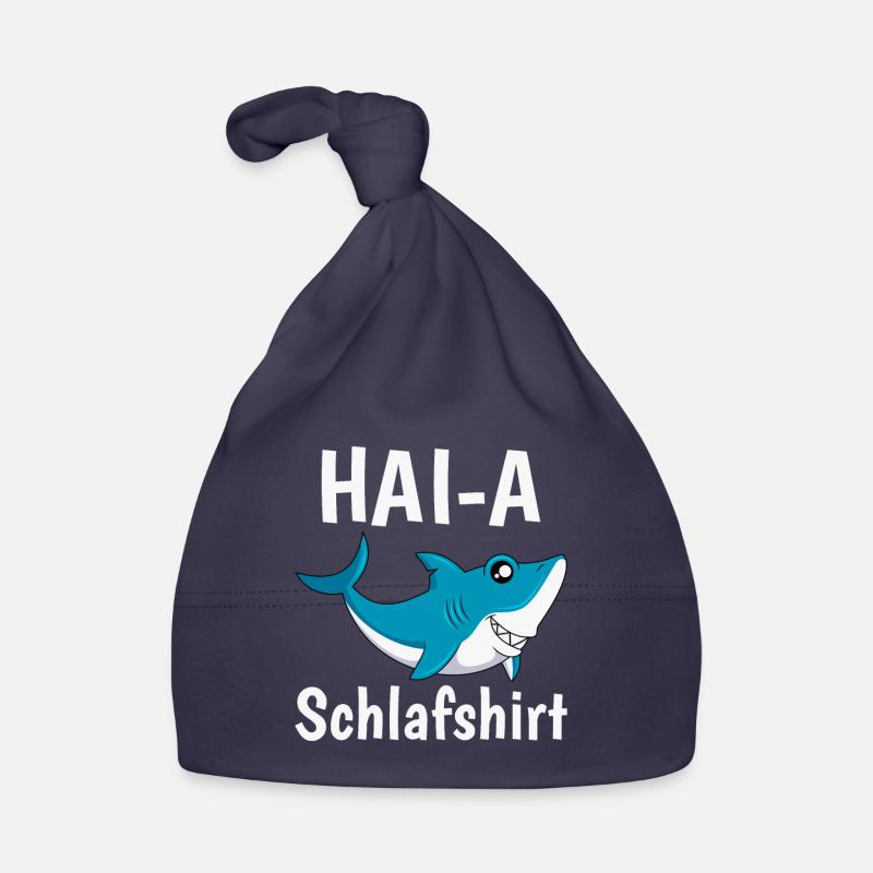 Hai-A Schlafshirt offizielles Schlaf - Baby Bio-Mütze - Navy
