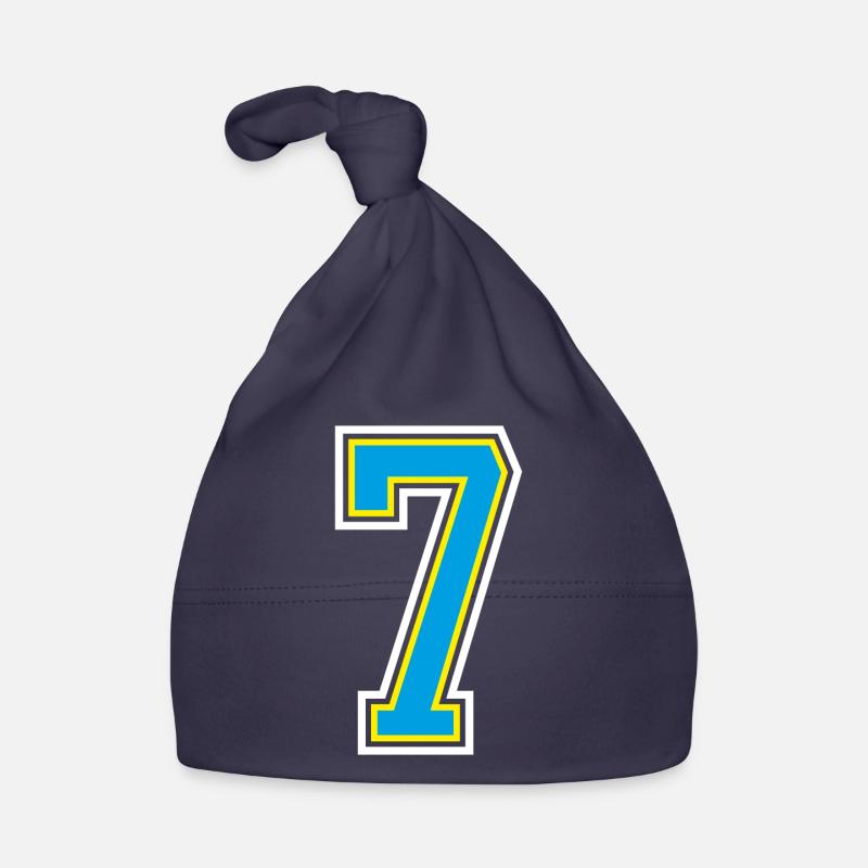 Numéro numéro 7 en bleu Bonnet bio Bébé