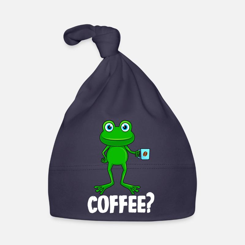 Funny frog with coffee mug coffee espresso Organic Baby Cap