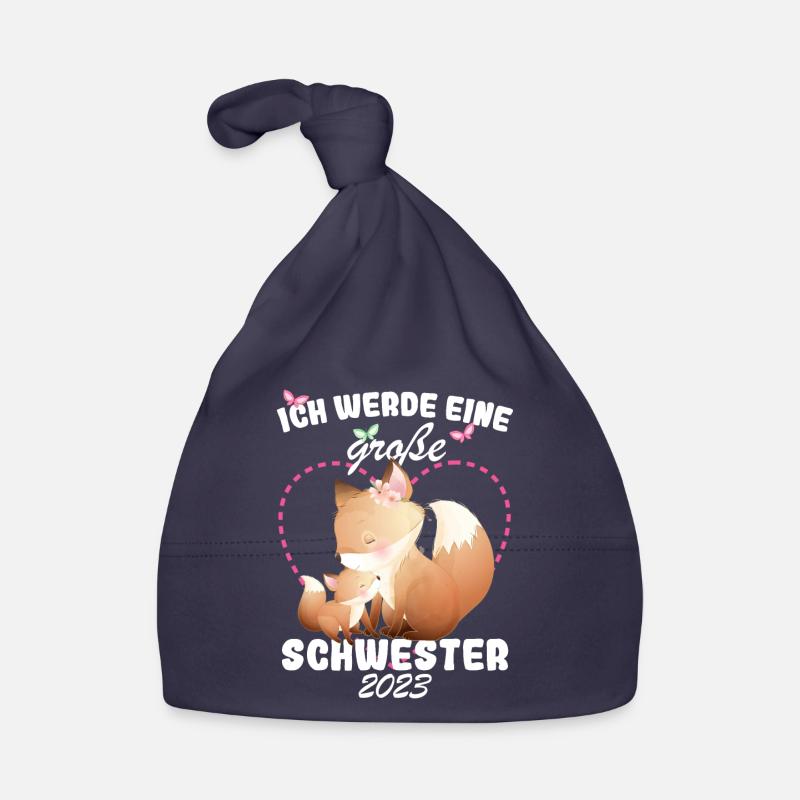 Ich Werde Eine Große Schwester 2023 Fuchs Baby Bio-Mütze