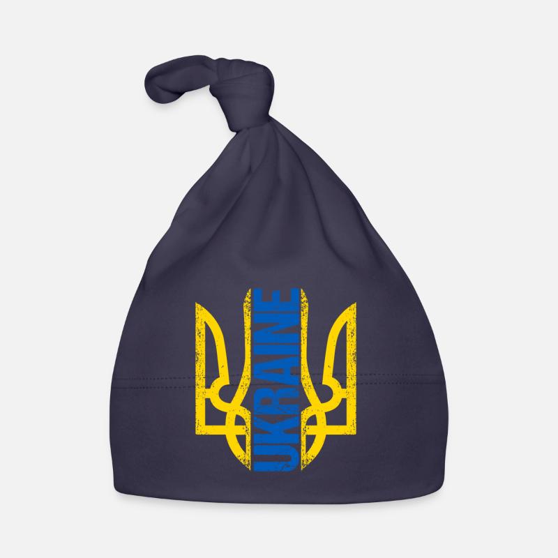Cadeaux du peuple ukrainien - Bonnet bio Bébé - marine