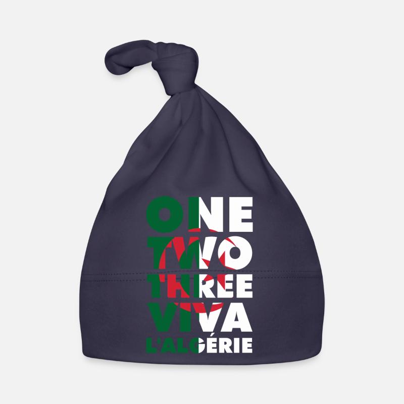 One two three viva l'algérie slogan DZ algérien - Bonnet bio Bébé - marine