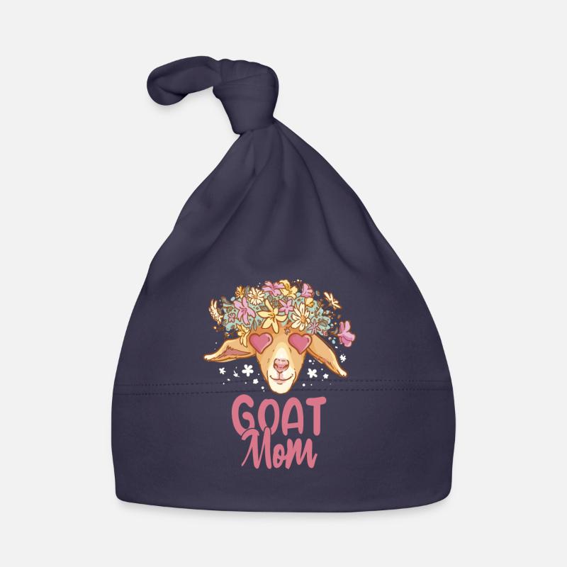 Chèvre Mère Chèvre Mère Chèvre Chèvre Domestique Chèvre - Bonnet bio Bébé - marine