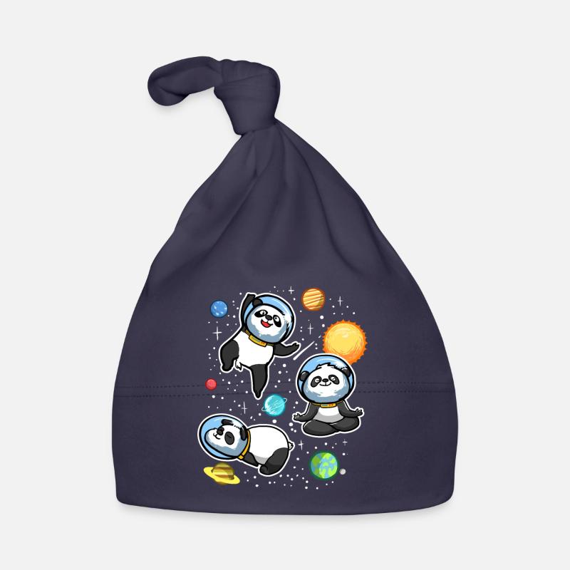 Lazy Space Pandas Astronauts Universe With Planets Organic Baby Cap