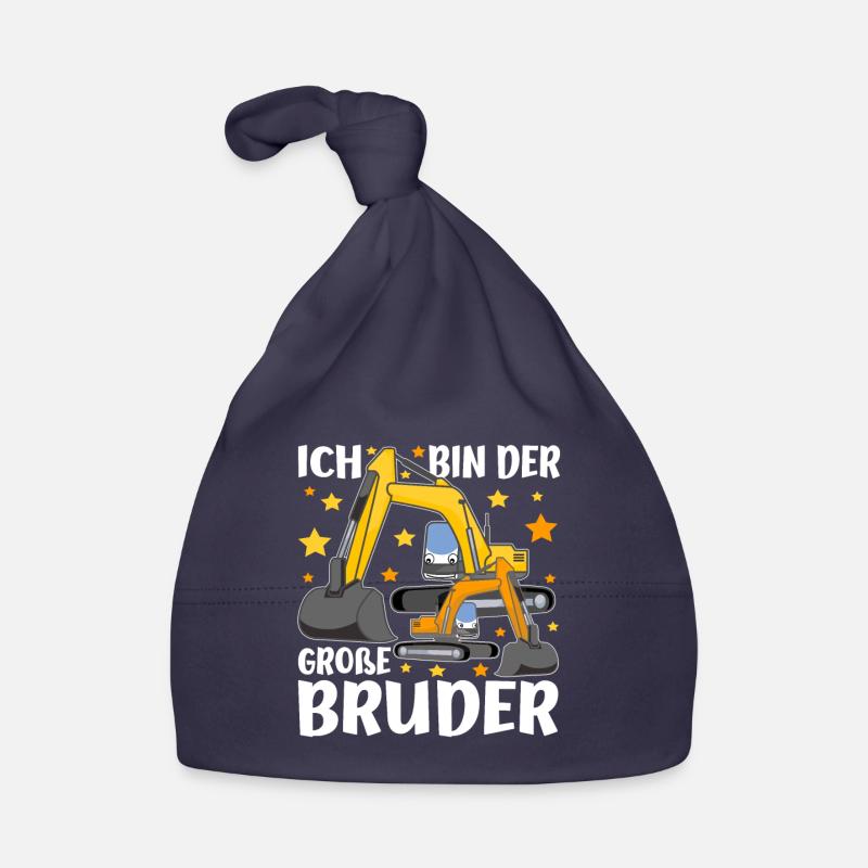 Geschwister Ich Bin Der Grosse Bruder Bagger Baby Bio-Mütze
