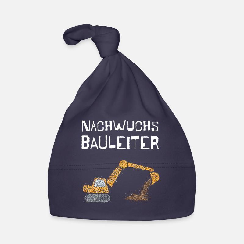 Nachwuchs Bauleiter Bagger Baggern Baby Bio-Mütze