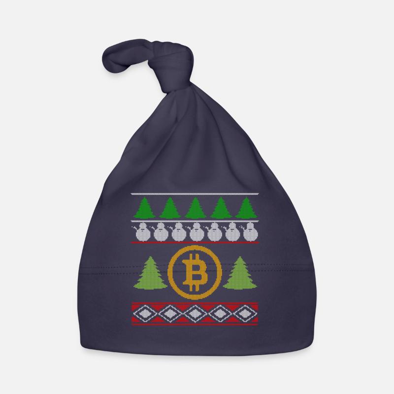 Drôle pull Noël Bitcoin Crypto Monnaie Bonnet bio Bébé