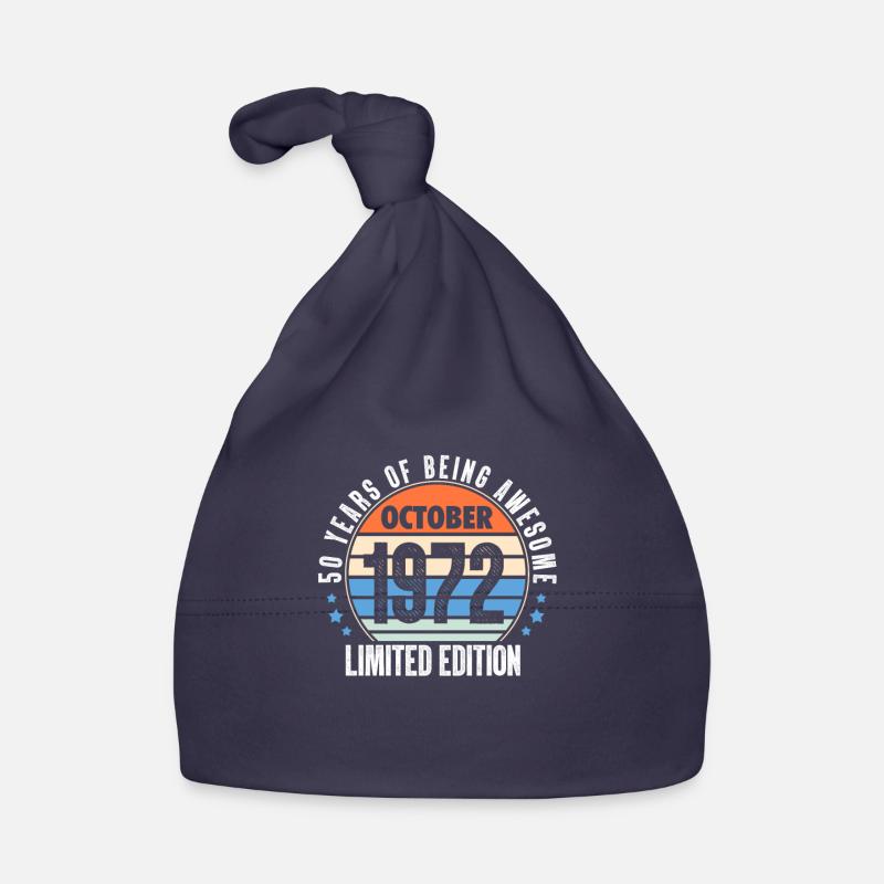Octobre 1972 - Bonnet bio Bébé - marine
