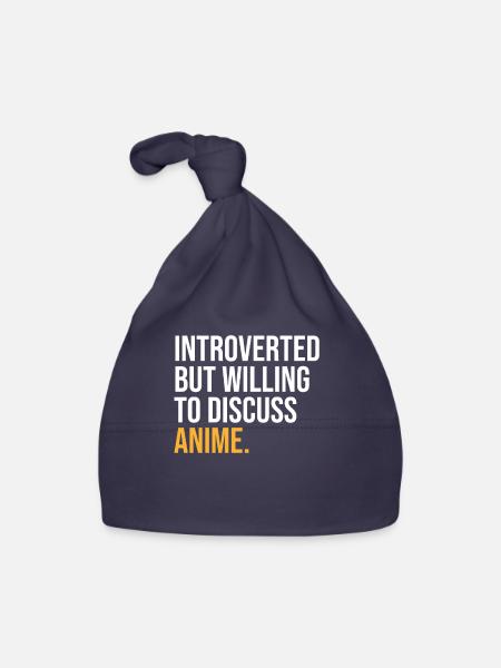 I PAUSED MY ANIME TO BE HERE - Organic Baby Cap - navy - Front