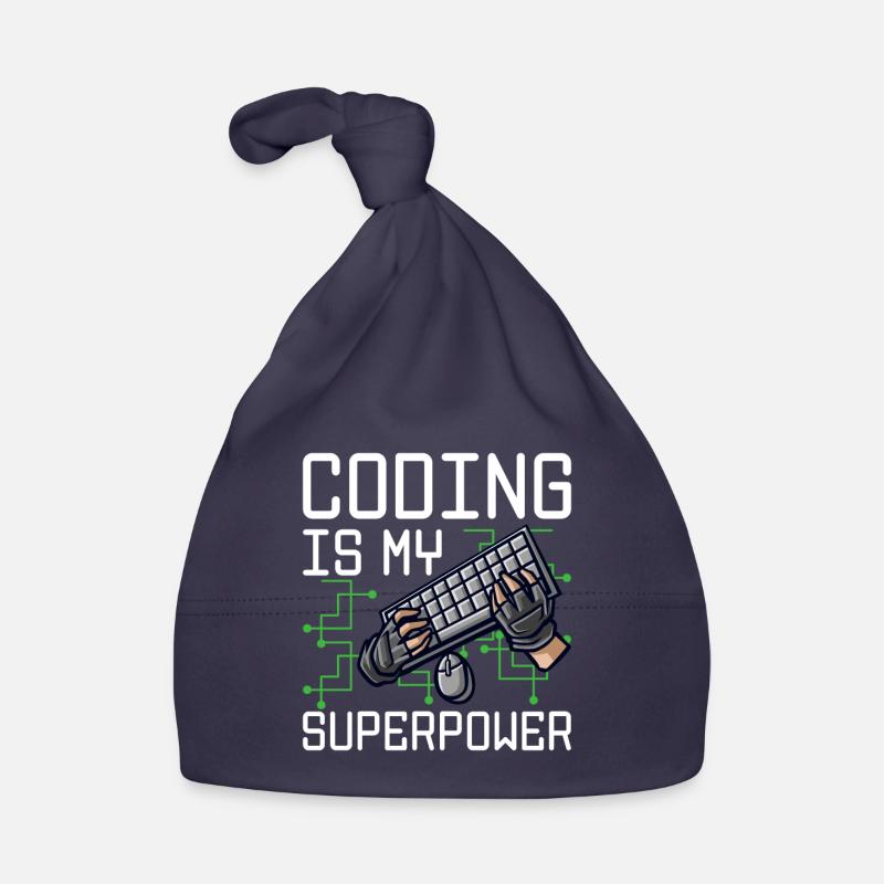 Coding Is My Superpower Programming Coder Computer Baby Bio-Mütze