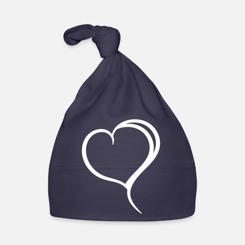 Simple White Heart Organic Baby Cap