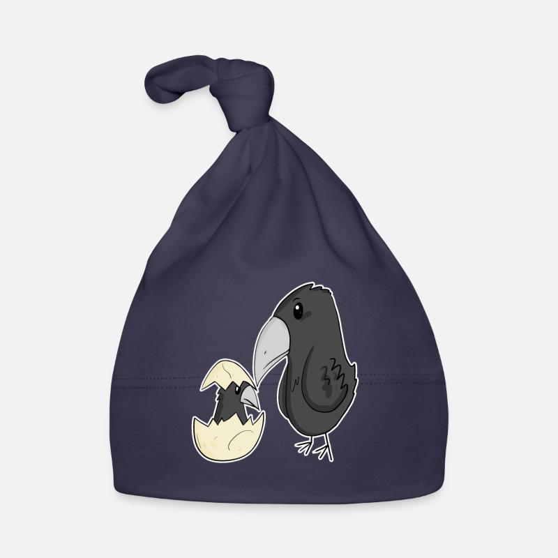 Corbeau avec bébé corbeau Bonnet bio Bébé