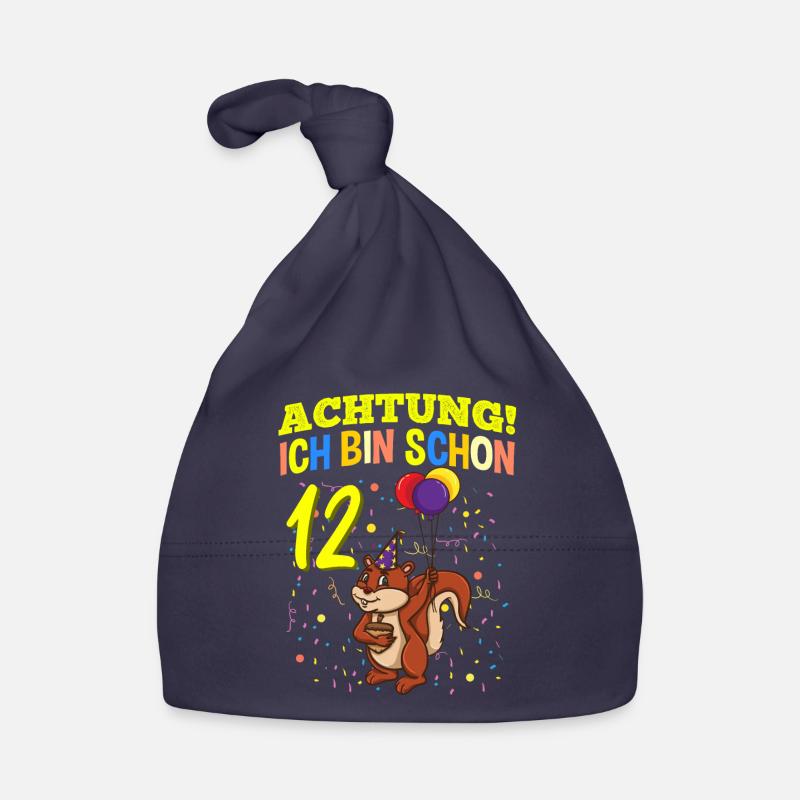 Achtung Ich Bin Schon 12 Geburtstag Eichhörnchen Baby Bio-Mütze