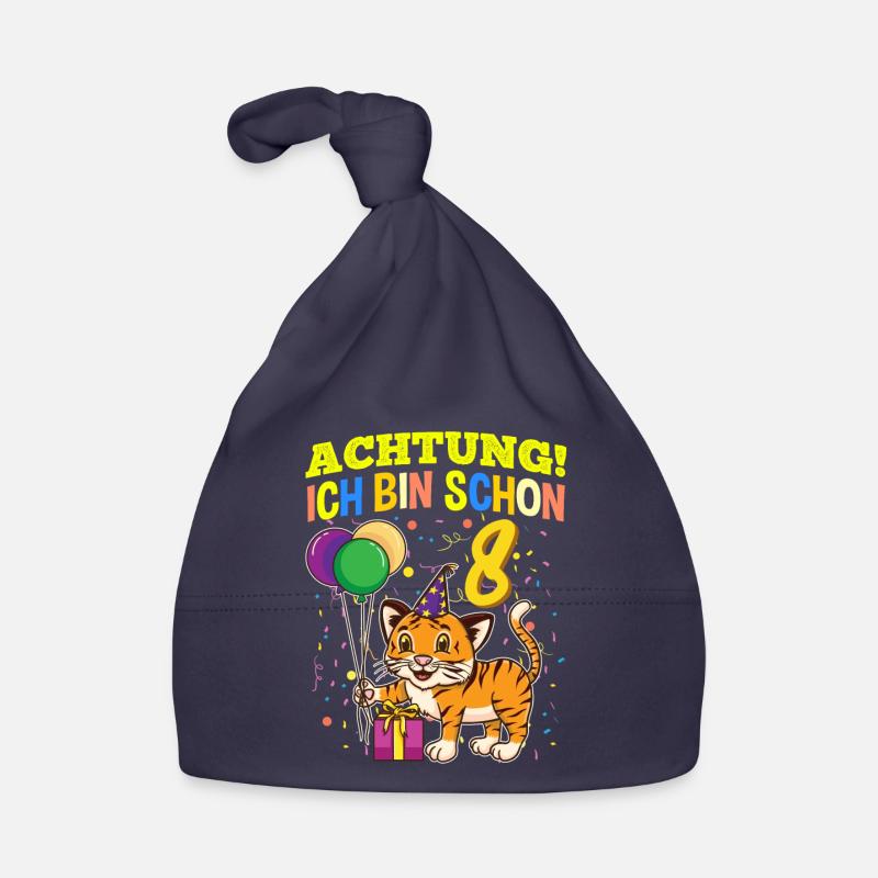 Achtung Ich Bin Schon 8 Tier Geburtstag Tiger Baby Bio-Mütze
