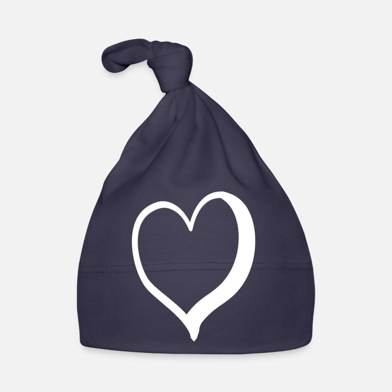 Cooles Weisses Herz Baby Bio-Mütze
