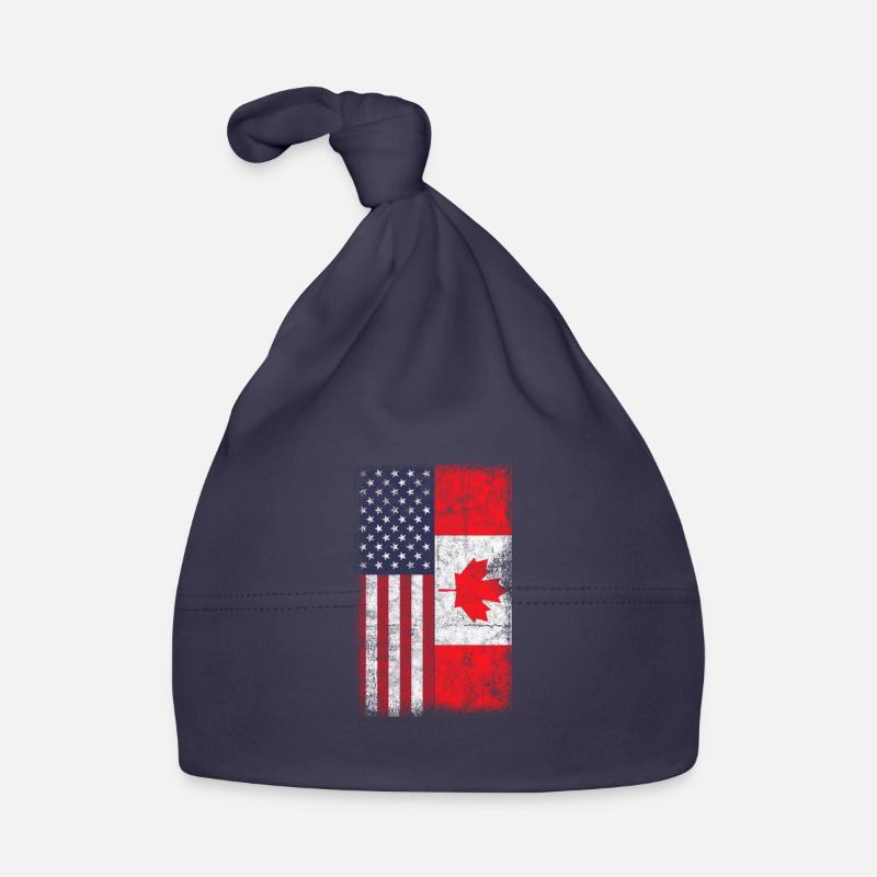 Canada États-Unis Maple Leaf America Flag Gift Bonnet bio Bébé
