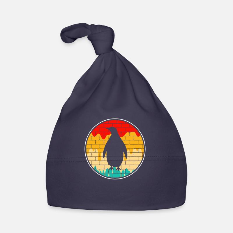 Retro Pinguin Baby Bio-Mütze