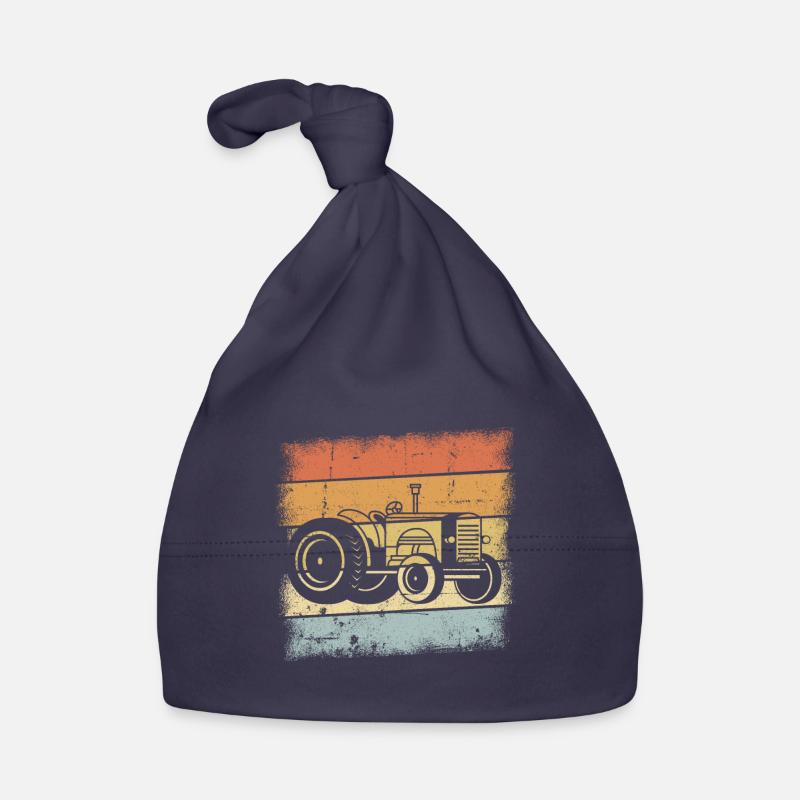 Tracteur - Bonnet bio Bébé - marine