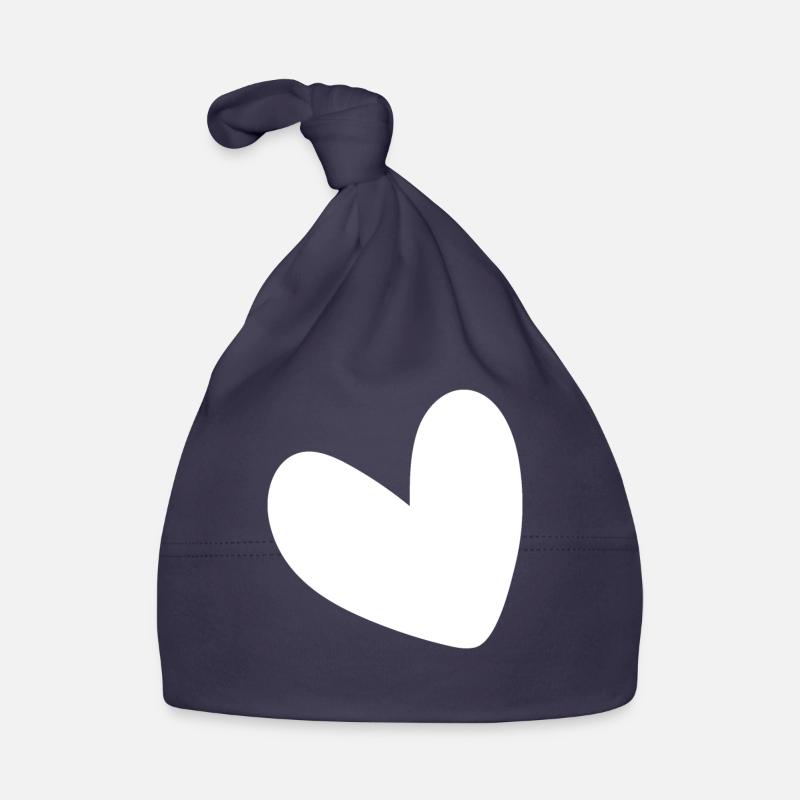 Simples Weisses Herz Baby Bio-Mütze