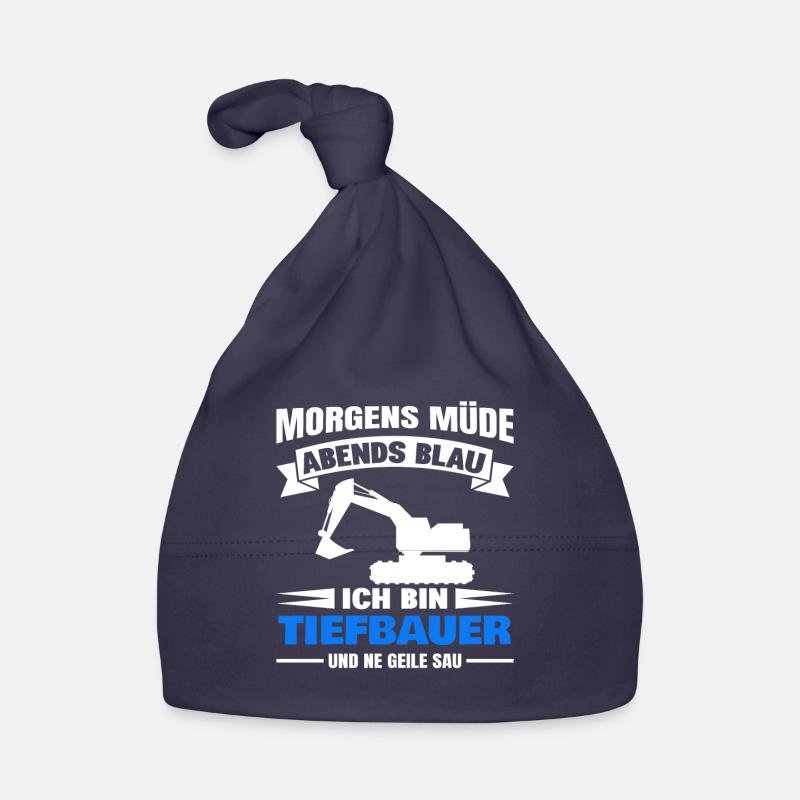 Morgens Müde Abends Blau Tiefbauer Baby Bio-Mütze