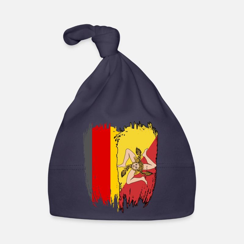 Allemagne Drapeau Sicile - Bonnet bio Bébé - marine