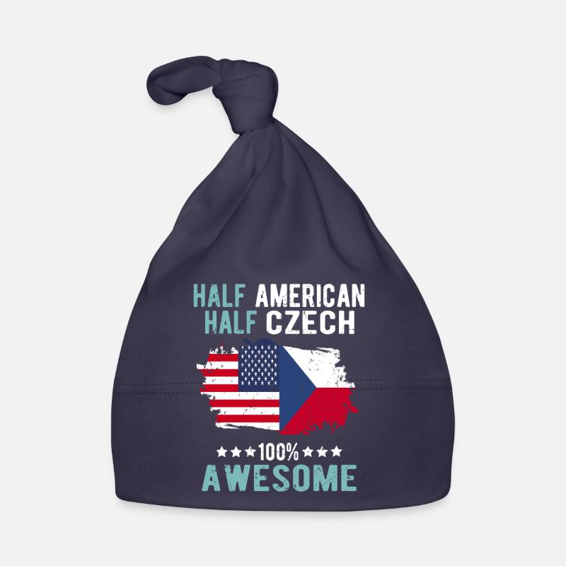 Half American Half Czech Organic Baby Cap