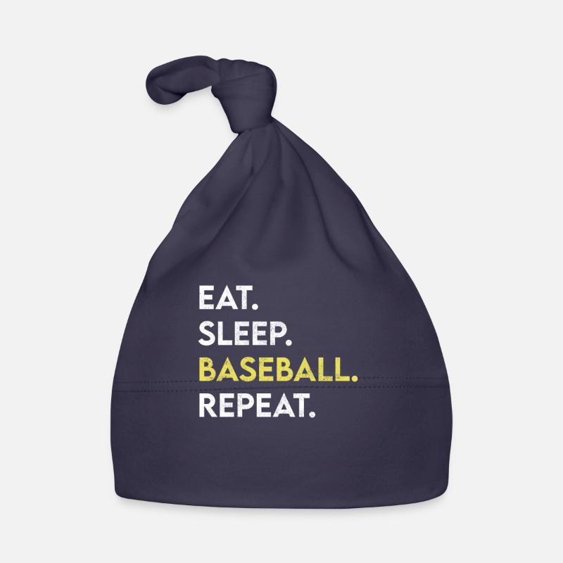 eat sleep baseball repeat Organic Baby Cap