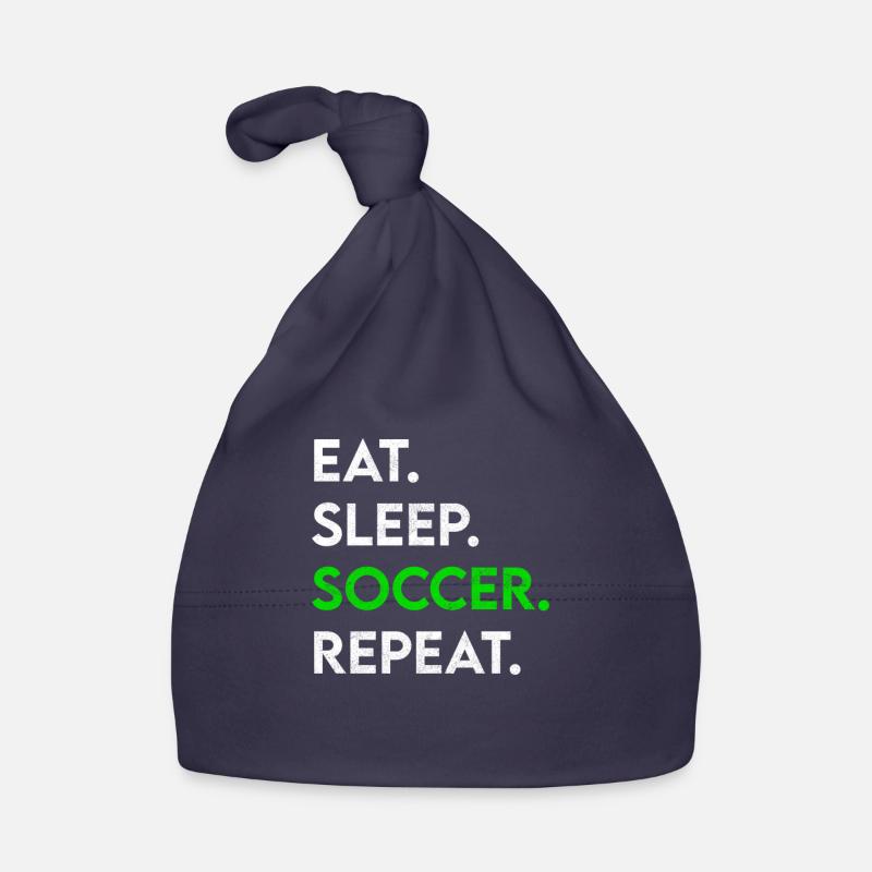 eat sleep soccer repeat Baby Bio-Mütze
