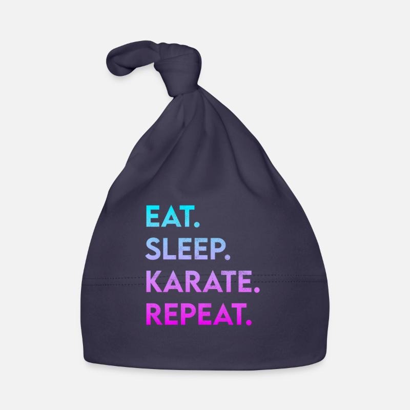 manger du karaté du sommeil répéter - Bonnet bio Bébé - marine
