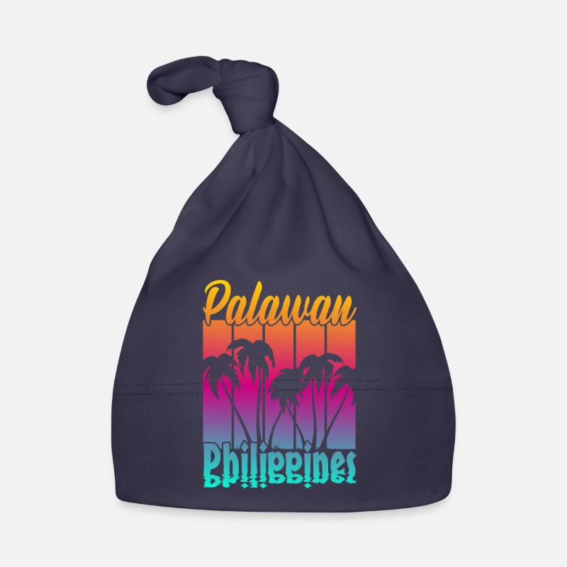 Vintage Palawan Philippines Coucher de soleil Bonnet bio Bébé