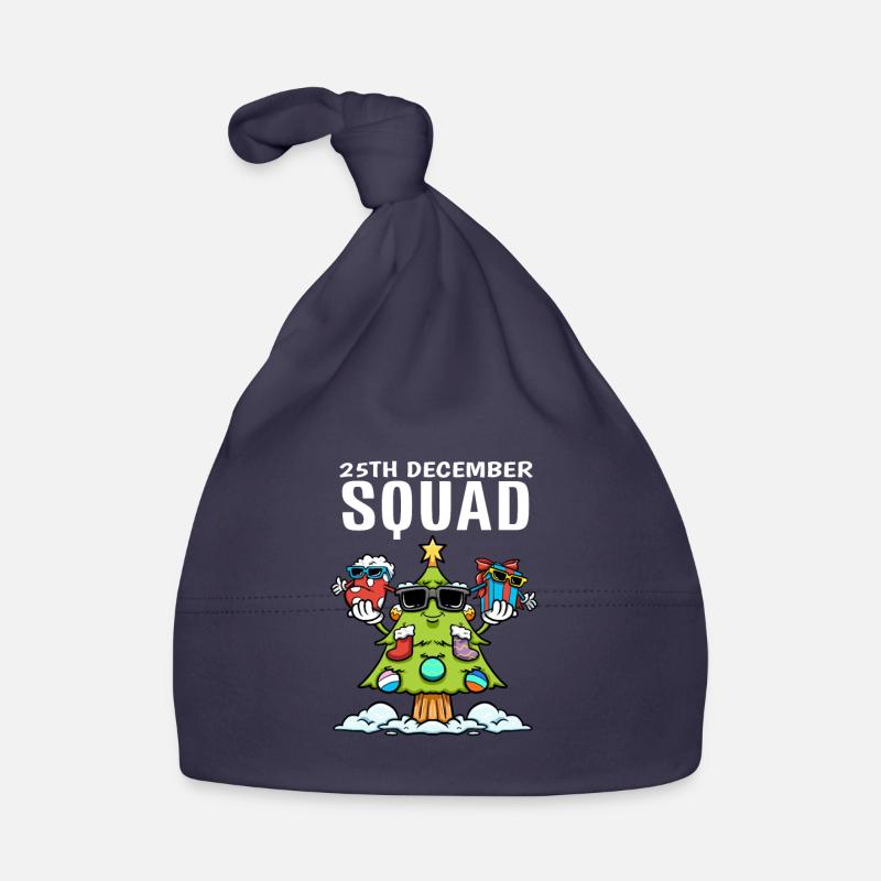 25th December Squad Sock Christmas Tree Gift Organic Baby Cap