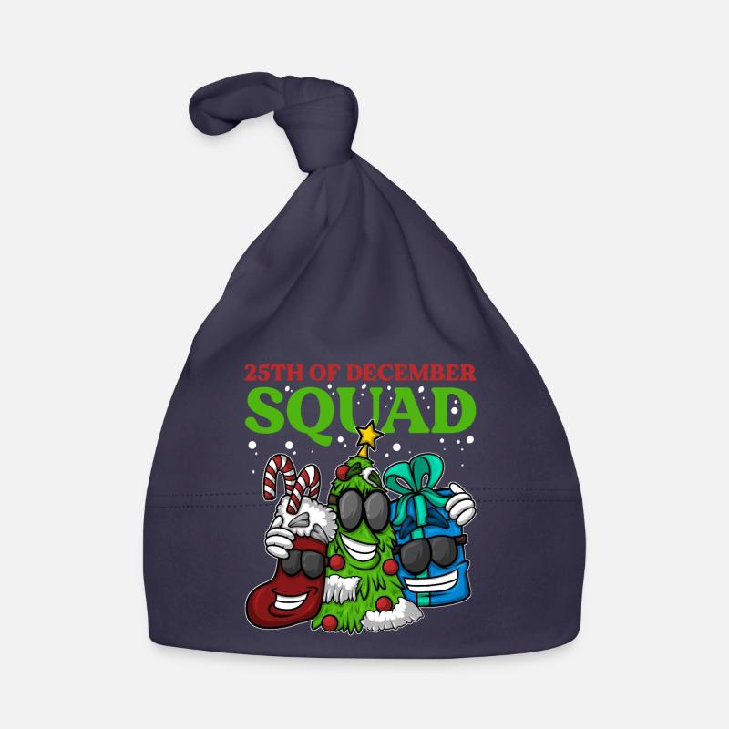 25th December Squad Sock Christmas Tree Gift Organic Baby Cap