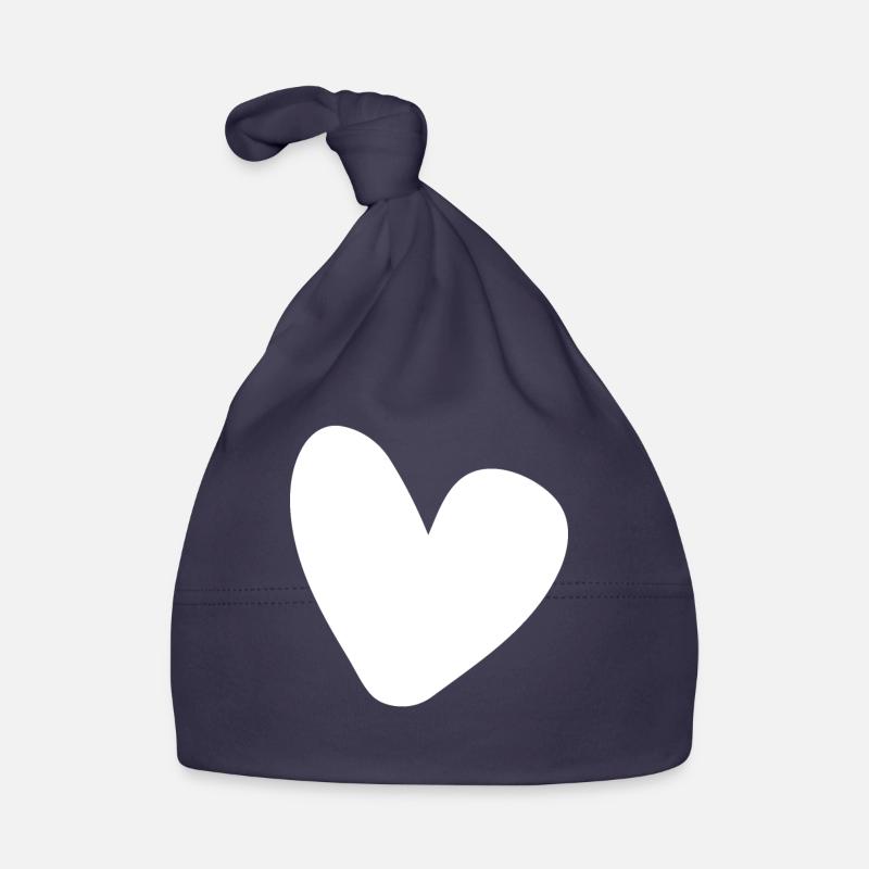 Weisses Herz Einfaches Design Baby Bio-Mütze