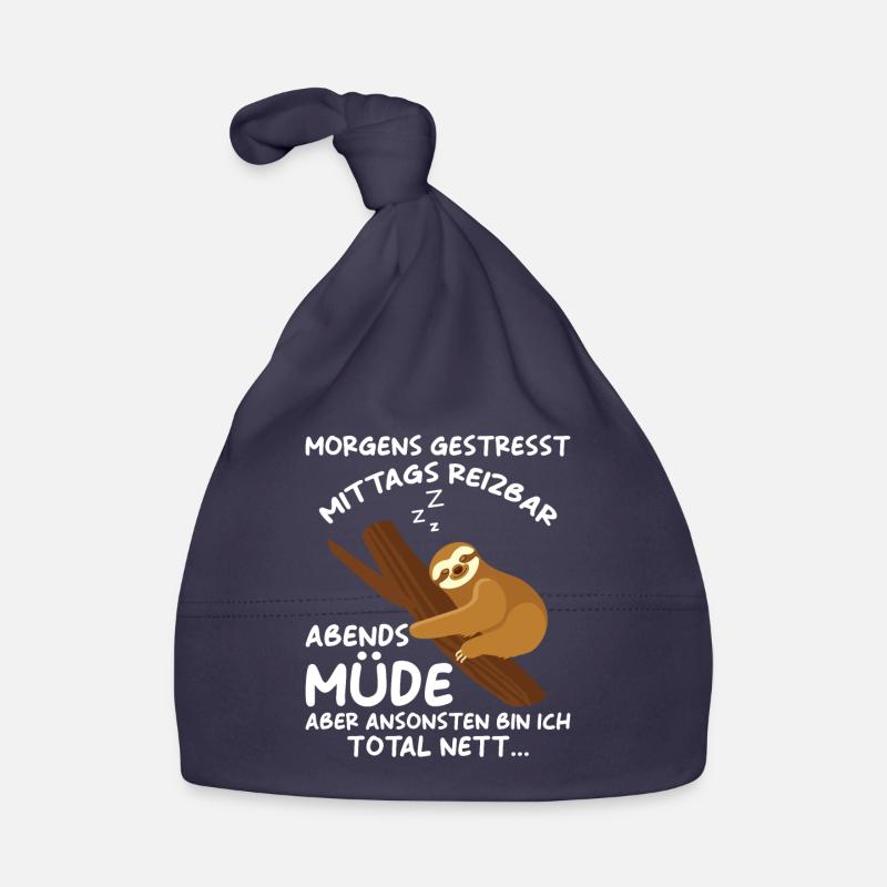 Faultier Geschenk Faultier Sprüche Baby Bio-Mütze