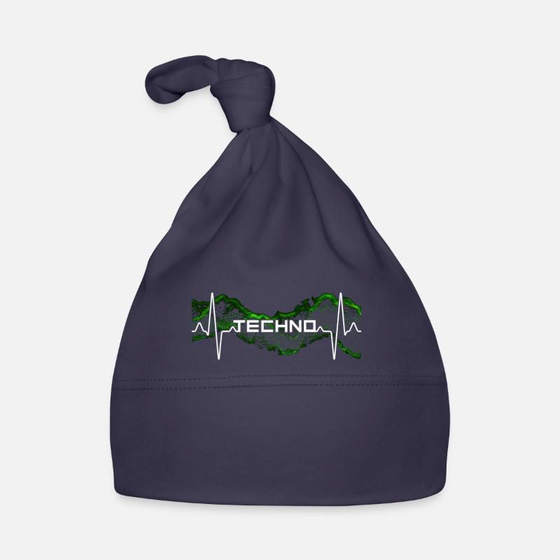 Techno Heartbeat - Bonnet bio Bébé - marine