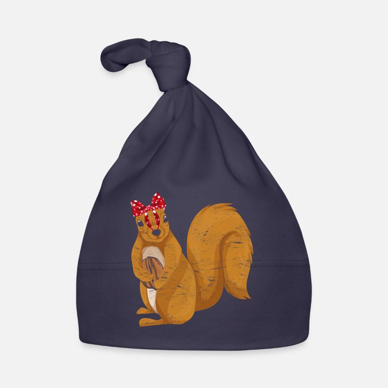Eichhörnchen - Baby Bio-Mütze - Navy