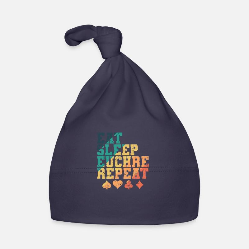 Manger dormir Euchre Répéter les cartes de jeu de cartes Bonnet bio Bébé