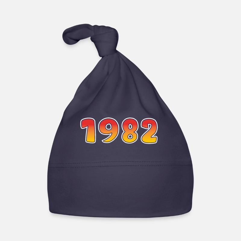 1982 Année chanceuse en orange - Design jaune Bonnet bio Bébé