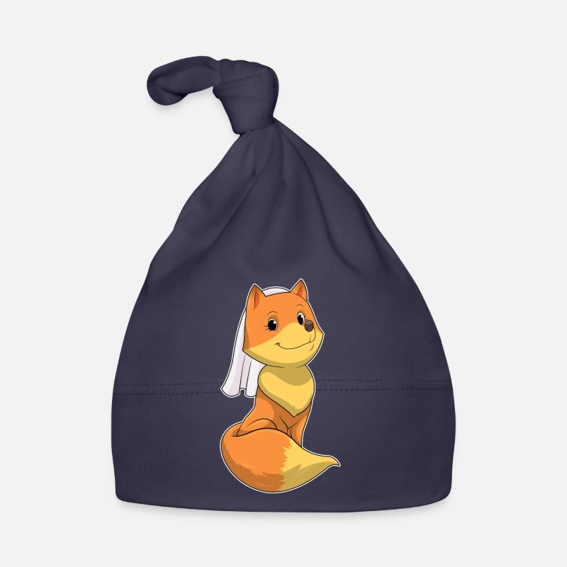 Renard comme mariée avec voile Bonnet bio Bébé