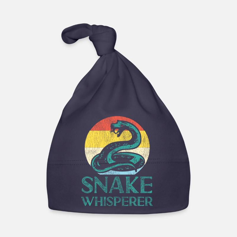 Serpent Serpent Rétro Vintage Serpent - Bonnet bio Bébé - marine