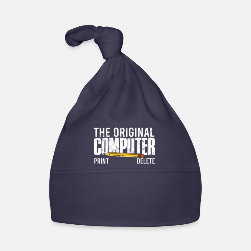 Der ursprüngliche Computer drucken löschen - Computer - Baby Bio-Mütze - Navy